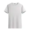 Camiseta de manga corta de algodón de seda helada personalizada de alta elasticidad para hombre, corte holgado, hombros caídos, moderna, cómoda, fresca, de secado rápido, fábrica de ropa de verano