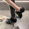 Tamancos Slip-On Antiderrapantes para Uso Externo, para Mulheres Baixas, Novidade Verão 2025 Estilo Coreano Bico Fechado Sandálias Femininas de Solado Grosso