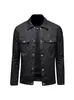 Chaqueta Nueva de Primavera y Otoño para Hombre Marca de Moda Casual Cuello Solapa Superior Juventud Ajustada Jacquard Talla Grande Abrigo