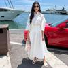 Para Aliexpress Popular Exportação Transfronteiriça Estilo Europeu e Americano Roupas Femininas Ins Elegante Franja Pena Conjunto Saia Camisa