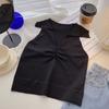 Verano 2023 Sexy Chaleco Tejido Cuello Polo Tirantes Franceses Sentido de Diseño de Alta Gama Nicho Deseo Puro Top para Mujer