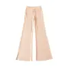 Calça Feminina Longa American Spicy Girl com Cordão Micro Flare Doce Celebridade da Internet Simples Solta Emagrecedora Versátil Casual Calça de Chão
