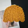 Estilo Étnico Feito à Mão Crochê Flor Oca Adorno de Cabeça Primavera e Verão Fino Moda Fotografia de Viagem Chapéu Respirável Chapéu de Tricô