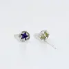 Brincos de Estrela de Cinco Pontas com Zircônia Incrustada em Resina, Brincos Perfurados, Não Precisa Remover, Brincos Coloridos da Moda com Zircônia, Atacado de Joias