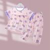 Conjunto de Ropa de Casa de Modal para Niñas, Conjunto de Pijama Transpirable de Sensación Helada Fina para Niñas, Adecuado para Niños Mayores, Traje para Aire Acondicionado en Casa
