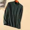 Envio RápidoCamiseta Masculina de Manga Longa com Gola Alta Meia e Tecido Térmico Dupla Face, Peça Básica da Moda para o Outono