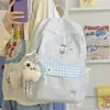 Mochila nueva, fresca y dulce de cuadros para estudiantes de secundaria y preparatoria, casual, simple, ligera, versátil, mochila de gran capacidad para ir al trabajo