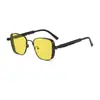 Óculos de Sol Masculino Anti-UV 2025 Estilo Europeu e Americano Steampunk Metal Elegante Tendência Armação Quadrada Óculos de Sol