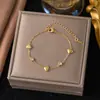 Pulsera de Moda Transfronteriza Lujo Ligero Pulsera Negra y Blanca con Forma de Corazón de Diamante para Mujer Acero de Titanio Oro de 18K Pulsera de Amor como Regalo para Mejores Amigas
