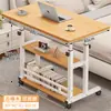 Mesita de noche para dormitorio, uso doméstico, escritorio para estudiante, mesa pequeña simple móvil, altura fácil de ajustar, escritorio perezoso para computadora de dormitorio