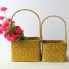 001 Cesta de Regalo Decorativa Tejida con Asa de Pasto Marino Estilo Nórdico Regalo Cesta de Flores para Boda Luna Llena Disponible