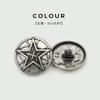 Estilo Británico Plata Antigua Botón Recortado Estrella de Cinco Puntas Abrigo Tweed Ropa Exterior Botón Decorativo Cortavientos Versátil Ropa Exterior Botón