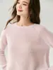Fio Herbalife 26 Estilos ~ 25% Seda de Amora 75% Caxemira Suéter Tricô Feminino Gola Redonda Manga Raglan