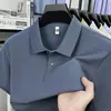 Camiseta de Algodão 100% Puro de Manga Curta para Homens, Mesmo Estilo do Balcão, Novo Estilo de Verão, Camisa Polo de Cor Sólida de Alta Qualidade, Roupa Masculina de Manga Meia