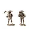Espantapájaros Creativo Granjero Arando Adornos Adornos para el Hogar Sala de Estar Granjero Cavando Escultura de Cobre Artesanías Adornos Decorativos