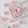 Cuentas Perforadas Cuadradas de Corazón de Conejo Lindo Rosa Dibujos Animados Material Hecho a Mano para Pulsera DIY Cadena de Teléfono Móvil Cuentas Sueltas