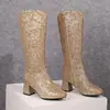 34-46 Outono/Inverno Botas de Couro Apontadas de Salto Alto com Zíper Lateral, Botas de Comércio Exterior Femininas com Solado de Borracha, Saltos Altos Versáteis Antiderrapantes