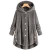 Transfronterizo Amazon ebay2022 Invierno Nueva Moda para Mujer Europeo y Americano Botón Top de Felpa Irregular Marca de Moda Color Sólido