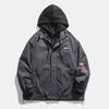 Jaqueta Nova de Outono para Homens e Mulheres Casal Fake de duas peças Hong Kong-estilo Loose Hooded Jaqueta para adolescentes roupas casuais na moda