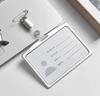 Juego de tarjetas de aleación de aluminio horizontal de tamaño pequeño, tarjeta de trabajo de enfermera, médico, insignia, certificado, etiqueta, clip comercial de metal