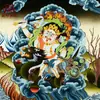 Buda Yuan Hui Nepal Pintado a Mano "Dios de la Riqueza Blanca" Entrada de Estudio Sala de Estar Pintura Decorativa Pintura Colgante