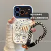 Adecuado para funda de iPhone 17 de Apple, Moderno y Divertido para Mujeres, Nuevo Modelo de iPhone 16, Personalizado con Lanyard, Gato Abstracto Bailando