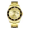Relógio Masculino de Aço com Mostrador Grande Dourado Relógio de Quartzo com Pulseira de Aço e Mostrador Grande Relógio Europeu e Americano com Calendário Único Especial Transfronteiriço para Homens