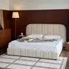 Cama de Tela Francesa Estilo Wabi-Sabi para Dormitorio, Cama Doble Suave de Tela Estilo Vintage, Cama que Ahorra Espacio para Apartamentos Pequeños