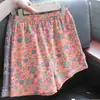 Pantalones de pijama de algodón nube floral talla grande 100 kg para mujer, holgados, de verano, elegantes, shorts para estar en casa, shorts de cinco puntos