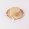 Moda Infantil de Primavera y Verano Casual Lazo Copa Plana Sombrero de Paja de Ancla para Exterior Compras Viajes Protector Solar Sombrero de Paja