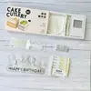Bandeja de talheres descartáveis de aniversário gaveta pequena conjunto de caixa de presente fabricante de panificação talheres de bolo de plástico prato de jantar louça