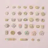 Contas Espaçadoras Flor da Paz Caractere da Fortuna Gota de Óleo Dourada Antiga Contas Gota de Óleo Dourado Areia Acessórios de Joias Semi-Acabados DIY Atacado