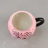 Presente Criativo de Halloween Abóbora Rosa Estampa de Leopardo Laço Caneca de Cerâmica Caneca de Feriado Desenho Animado Copo de Cerâmica para Beber