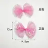 Borla de Perla Iridiscente Red de Princesa Sirena Lazo de Malla DIY Accesorio para el Cabello de Niñas Decoración de Caja de Regalo Adorno de Muñeca Accesorios