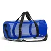 Bolsa de Praia Cilíndrica Transfronteiriça, Bolsa de Praia de Malha Oca, Necessaire de Viagem Portátil com Alça Transversal, Bolsa de Armazenamento Portátil para Fitness e Natação