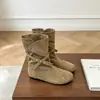 Estilo floresta retrô! Botas western curtas com fivela de nicho para mulheres, botas Chelsea Birkenstock emagrecedoras de inverno 2026