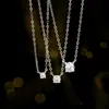 Tachuela de Nariz de Plata de Ley S925, Colgante de Collar de Diamante, Simple y Elegante, Versátil, Único, Pequeño y Exquisito, Nueva Cadena para Clavícula 2025