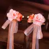 Acessório de Cabeça Hanfu Feminino Flor de Seda Longa Presilha com Fitas Acessórios de Cabelo Antigos Super Fada para Crianças Par de Presilhas com Franja para Menina
