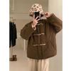 Chaqueta de Invierno 2026 Nueva Moda Dongdaemun Coreano Estilo Simple Botón de Cuerno Engrosada Cálida de Lana de Cordero y Algodón para Mujer