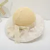 Sombreros Nuevos de Verano para Mujer de Alto Sentido Malla Floral Sombrero de Pescador Protección Solar Sombrero para el Sol Cinta de Encaje Sombrero para el Sol Cubre Rostro