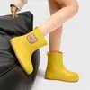 Botas de Lluvia de Dibujos Animados para Mujer, Antideslizantes, Resistentes al Desgaste, Zapatos Impermeables de Corte Bajo, Botas de Lluvia Impermeables para Acampar al Aire Libre para Estudiantes, Botas de Lluvia Impermeables Lindas