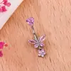 Anillo para ombligo de acero inoxidable directo de fábrica, moda europea y americana, colgante de cabeza de conejo rosa, clavo para ombligo, anillo umbilical, transfronterizo