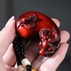 Palo de rosa Pixiu con forma de calabaza Talla de madera de maíz Tortuga de dinero Adorno de mano Artesanía de madera Decoración colgante