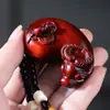 Pau-rosa Pixiu em Forma de Cabana Escultura em Madeira de Milho Ornamento de Mão Tartaruga do Dinheiro Artesanato em Madeira Decoração Pendurada