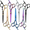 Tijeras de peluquería de gama media tijeras de peluquería tijeras planas familiares tijeras de dientes tijeras para cabello fino y roto flequillo fábrica alta calidad