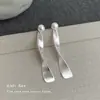 Pendientes de Personalidad Fresca Mate Escarchada de Dos Piezas Moda de Nicho Temperamento de Alta Gama Pendientes Largos con Flecos