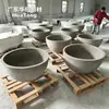 Vaso de cimento com padrão espiral e design artístico único e inovador, adequado para decoração externa em galerias de arte e como um vaso grande