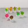 Mini Planta de Flor en Maceta Linda Cactus Simulación Planta Verde Suculenta Micro Paisaje Adorno Casa de Muñecas Modelo Juguete Pequeño