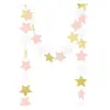 Decoração de Quarto de Casamento Estrela Dourada Guirlanda de Papel Estrela de Cinco Pontas Decoração Suspensa Decoração de Festa de Aniversário Material de Espelho