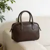 Bolso Boston de Cuero de Vaca de Primera Capa Curtido Vegetal para Mujer, Bolso de Cuero Genuino Vintage Tipo Bowling, Bolso de Mano para Viajes Diarios, Bolso Cruzado para Hombro